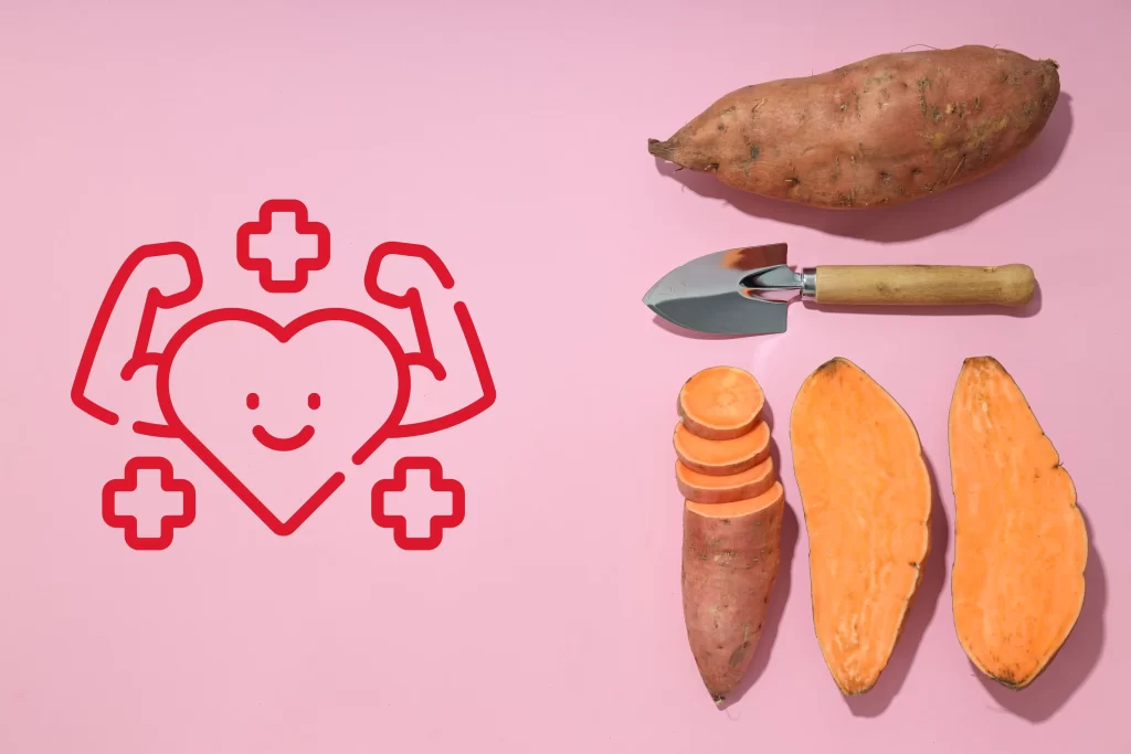 high potassium content Sweet Potato helps heart health